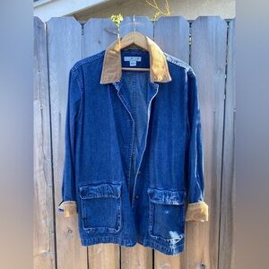Saks Fifth Avenue Vintage Real Clothes Indigo Denim Barn Jacket
